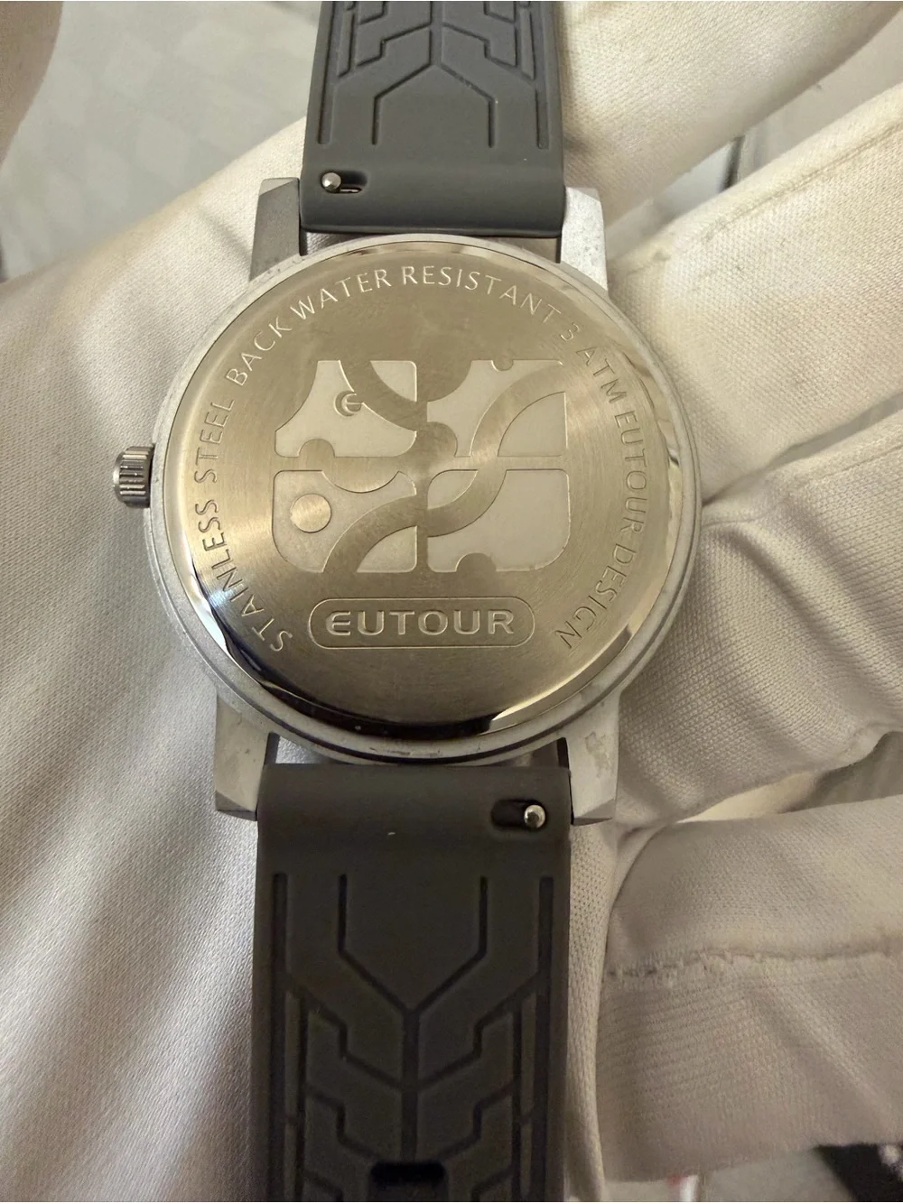 EUTOUR Men Watch Magnetic Ball Bearing Wrist Watch Silver Grey Silicone NWOT